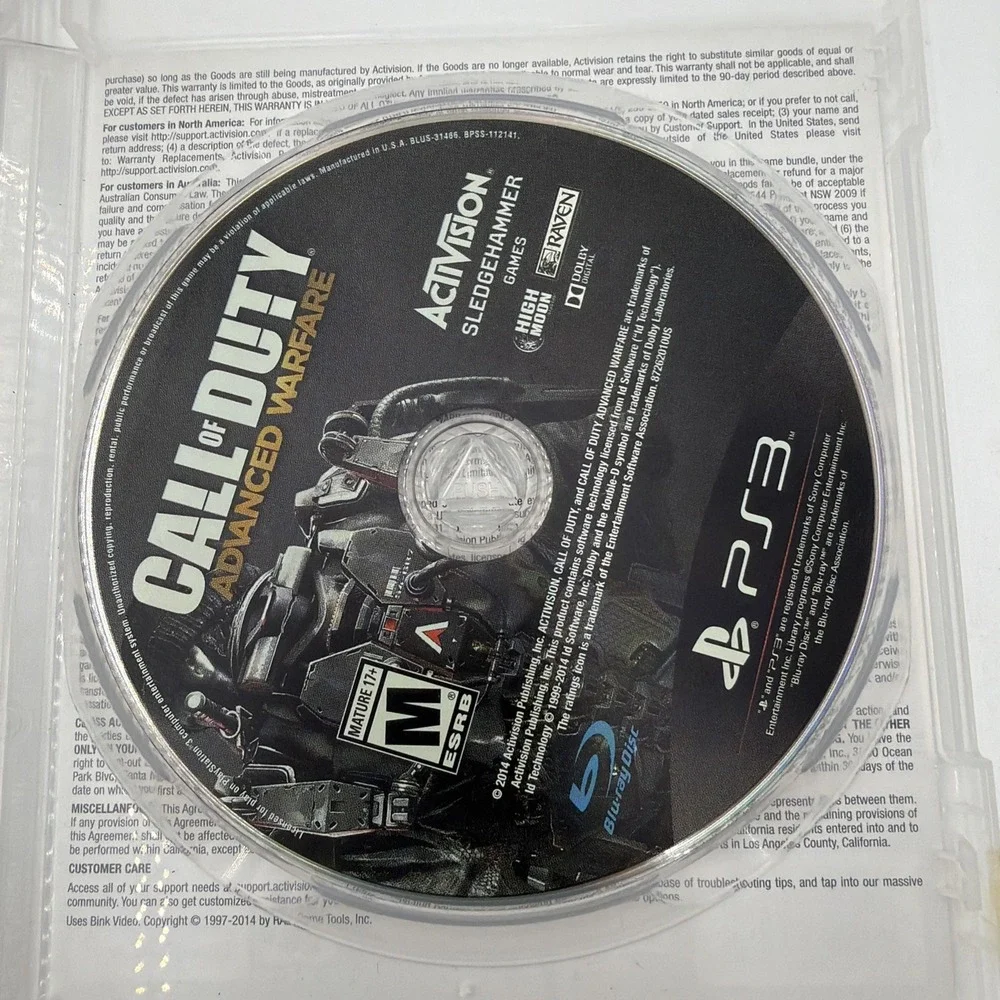 Sony PlayStation 3 PS3 Call of Duty MW3, Adv Warfare, Black Ops2 Bundle Lot-game